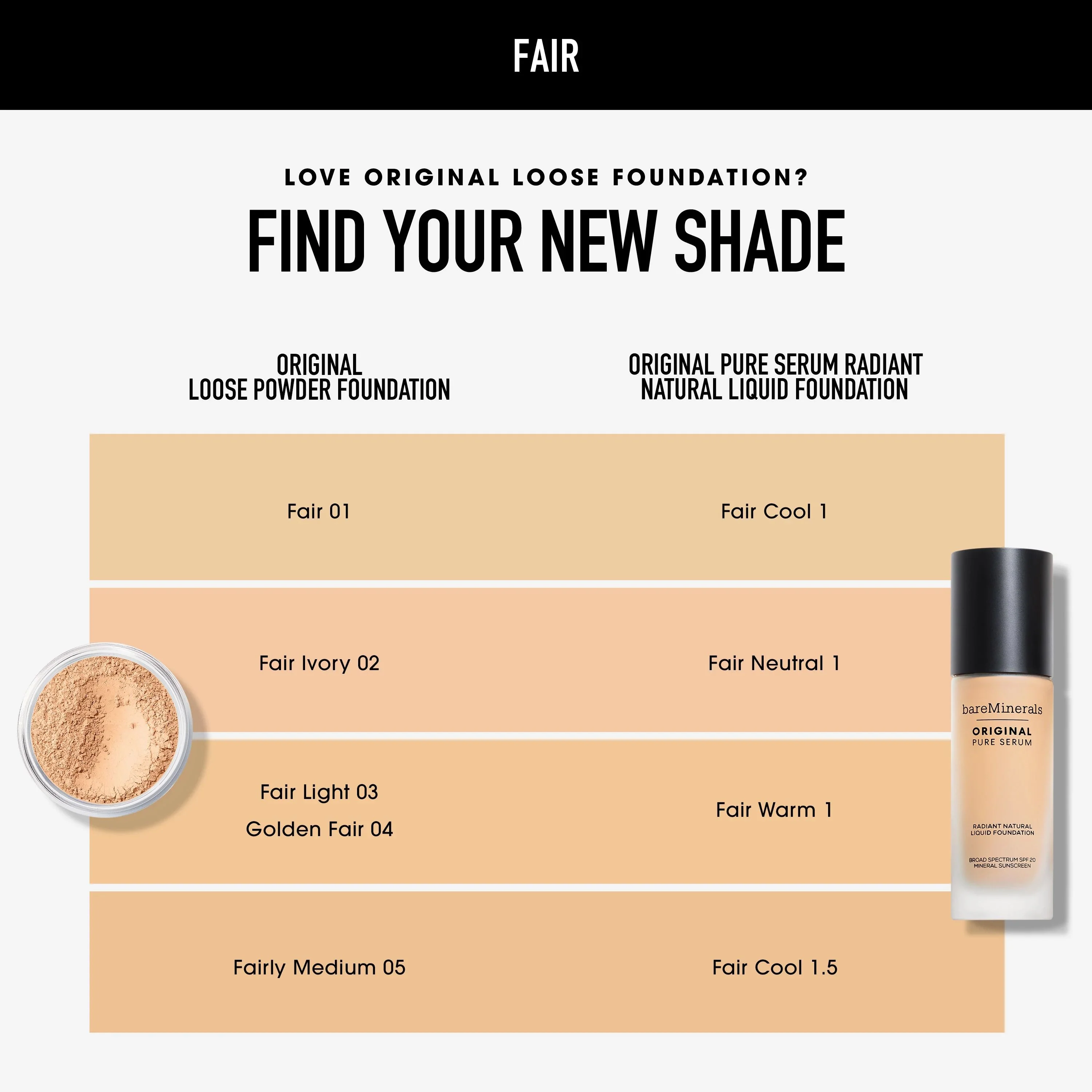 ORIGINAL Pure Serum Radiant Natural Liquid Foundation Mineral SPF 20 - Image 104